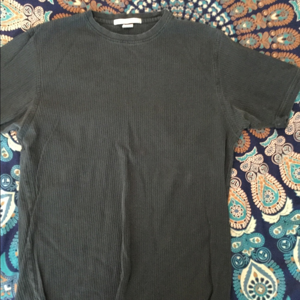 Men’s Perry Ellis Ribbed Tee L Black